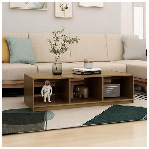 Lusso Casadino -  Tavolino Da Salotto Ambra 110x50x34 Cm Legno Massello Di Pino - Foto 2