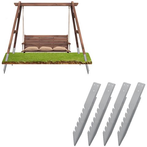 Ancore Per Pali Di Recinzione Per Impieghi Gravosi Staffe Per Set Di Altalene In Metallo Confezione Da 4 - Foto 1