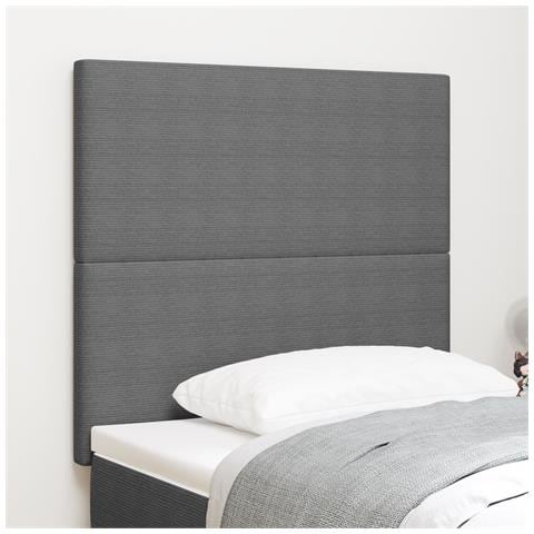 Testiera Design Semplice Grigio Chiaro 80 cm in Tessuto Corduroy - Foto 2