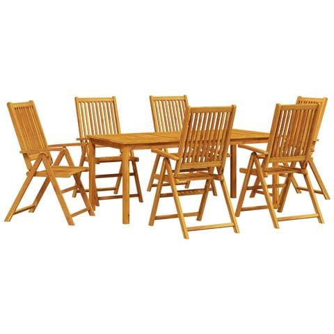 Set da pranzo da giardino 7 pezzi in legno di acacia solido pieghevole - Foto 1