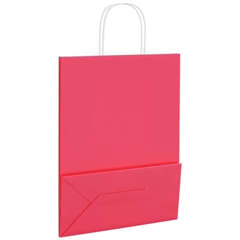 Sacchetti di Carta 50 pz con Manici Rosa 26x12x35 cm - Foto 9