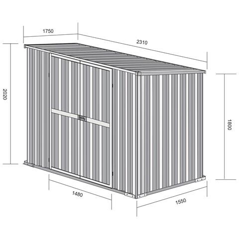 Box In Acciaio Zincato Casetta Da Giardino In Lamiera 2.31 X 1.75 M X H2.02 M - 81 Kg - 4.04 Metri Quadri - Verde - Foto 2