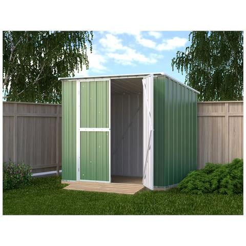 Box In Acciaio Zincato Casetta Da Giardino In Lamiera 2.31 X 1.75 M X H2.02 M - 81 Kg - 4.04 Metri Quadri - Verde - Foto 5