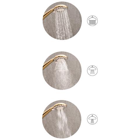 Kit Doccia Con Soffione E Flessibile Macay 3 Funzioni Oro - Foto 2