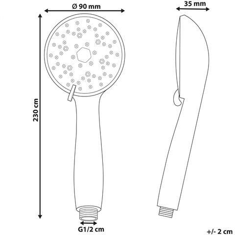 Kit Doccia Con Soffione E Flessibile Macay 3 Funzioni Oro - Foto 7
