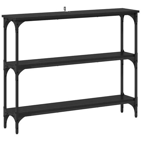 Tavolo consolle con lo scaffale Rovere nero 100 x 22.5 x 75 cm - Foto 1