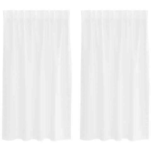 Tende con tende 2 pcs Bianco 140x140cm Poliestere - Foto 1