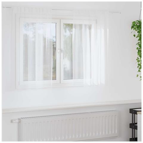 Tende con tende 2 pcs Bianco 140x140cm Poliestere - Foto 2