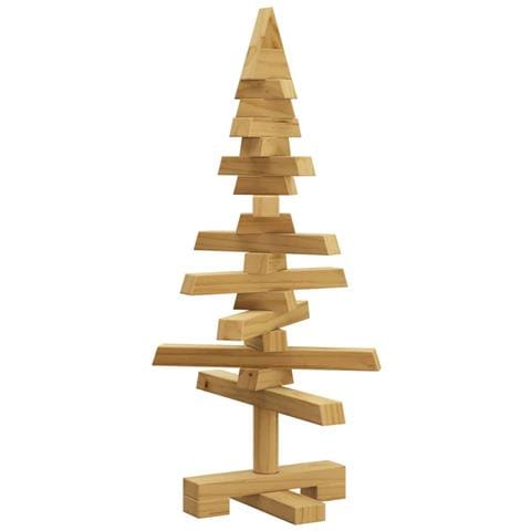 Albero di Natale in legno Marrone 60 cm Legno di pino massello - Foto 1