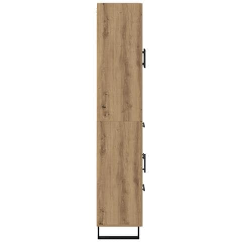 Credenza 2 pcs Rovere artigianale Legno Stratificato e Vetro - Foto 9