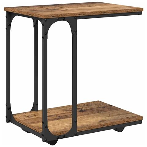 Tavolo laterale con lo scaffale Legno vecchio 50 x 35 x 55.5 cm - Foto 1