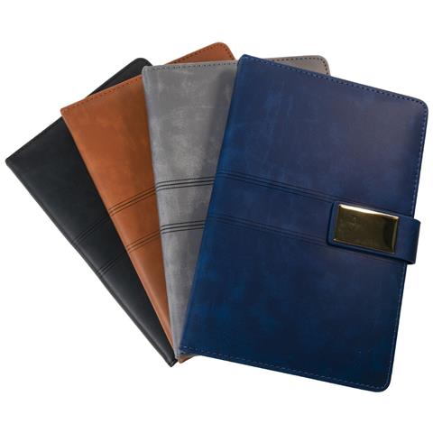 Quaderno A5 Business Con Chiusura Magnetica, Copertina Rigida In Pu E Porta Penna Grey - Foto 3