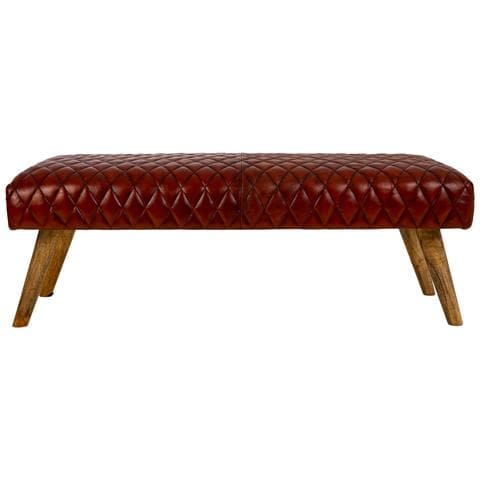 Sgabello In Pelle Rossa 115x53x38h - Foto 2