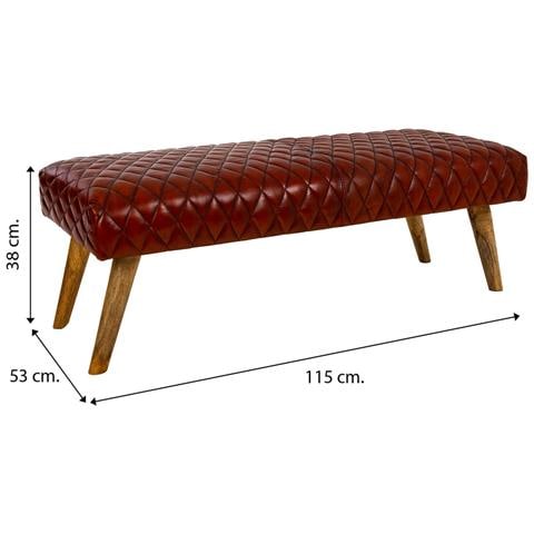 Sgabello In Pelle Rossa 115x53x38h - Foto 6