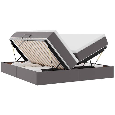 Letto con contenitore e materasso Grigio 180 x 200 cm - Foto 1