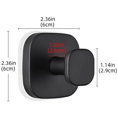 Ganci A Ventosa Quadrati Neri X4 — Ganci In Acciaio Inox Senza Fori Riutilizzabili E Impermeabili Per Asciugamani Bagno E Cucina - Foto 2