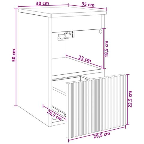 Mobile da Bagno Nero 30 x 35 x 50 cm Legno ingegnerizzato - Foto 8