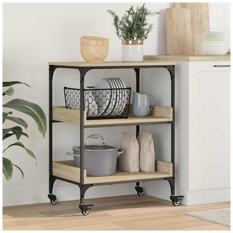 Carrello da Cucina Rovere Sonoma 60 x 41 x 80,5 cm - Foto 2