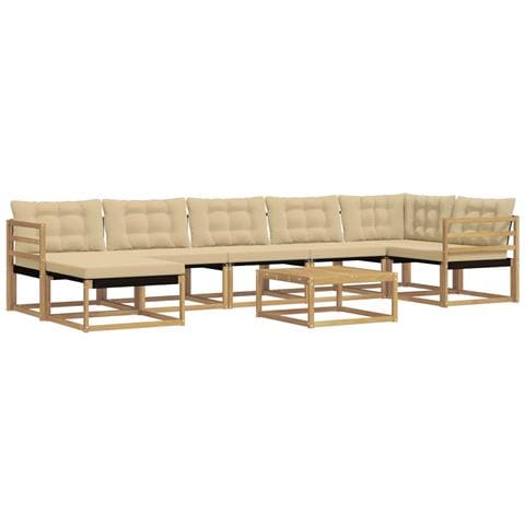 Set di divani da esterno 8 pcs Bianco e Beige 79 x 79 x 37 cm - Foto 1