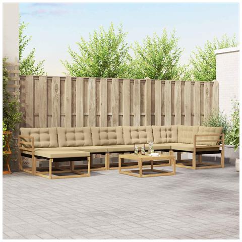Set di divani da esterno 8 pcs Bianco e Beige 79 x 79 x 37 cm - Foto 2
