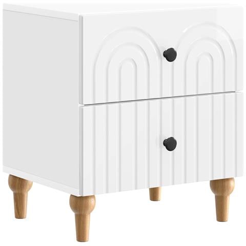 Armadio da Notte con cassetto Bianco Lucido 43 x 34,5 x 48 cm - Foto 1