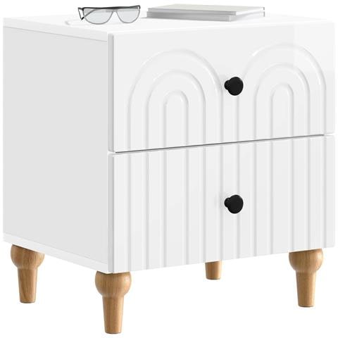 Armadio da Notte con cassetto Bianco Lucido 43 x 34,5 x 48 cm - Foto 2