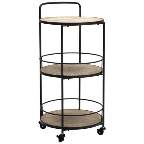 Carrello Arex In Ferro E Mdf Nero E Rovere - 40 X 41,5 X H 82 Cm - Foto 1