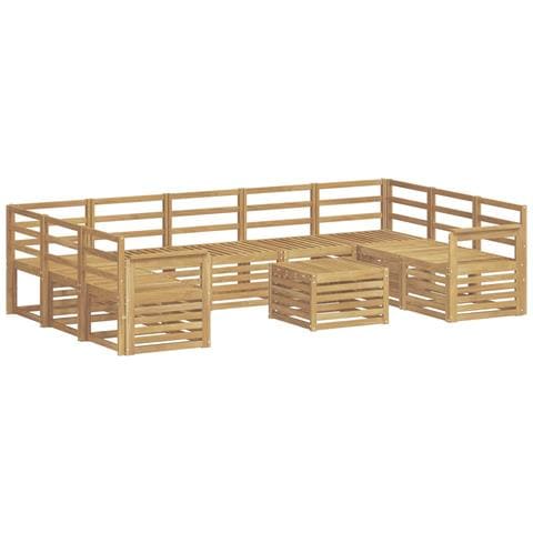 Set di divani da esterno 10 pcs Bianco 59 x 59 x 37 cm - Foto 1
