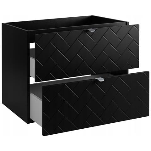 Mobile sottolavabo, 80 cm, Marrone opaco, Rovere, L /A /P 80/57/46 cm, 2 cassetti con chiusura ammortizzata, Mobili da bagno, mobili per bagno, mobili sottolavabo - Foto 2