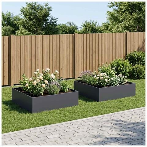 Vaso da giardino 2 pz Antracite 100 x 100 x 30 cm - Foto 2