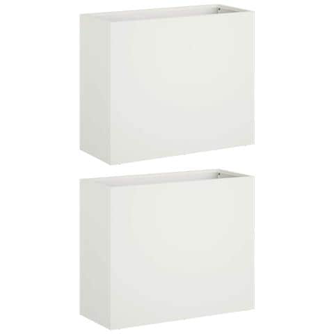 Vaso da giardino 2 pz Bianco 50 x 20 x 40 cm - Foto 1