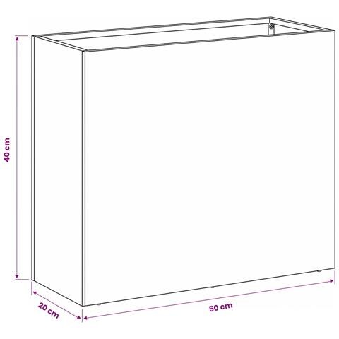 Vaso da giardino 2 pz Bianco 50 x 20 x 40 cm - Foto 8