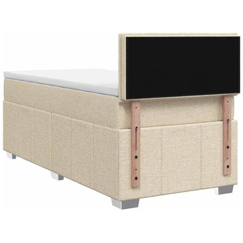 Letto box spring con materasso Crema 80 x 200 cm Tessuto - Foto 9