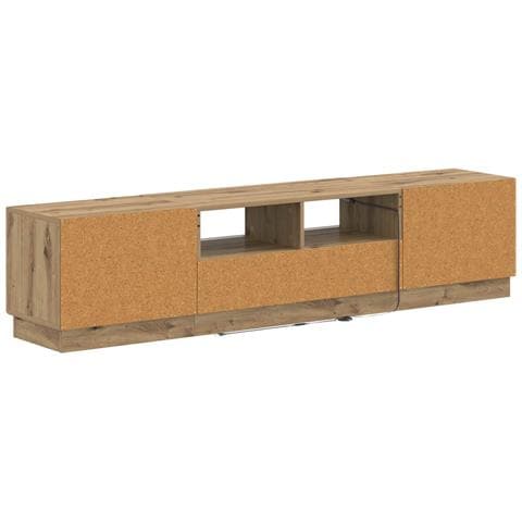 Mobile TV LED a 5 pezzi Rovere Artigianale Legno ingegnerizzato - Foto 2