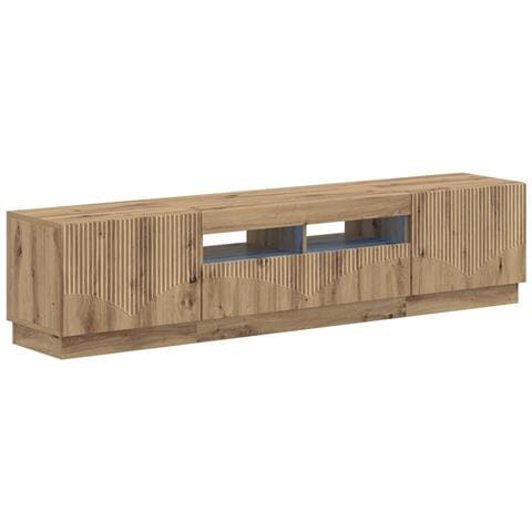 Mobile TV LED a 5 pezzi Rovere Artigianale Legno ingegnerizzato - Foto 1