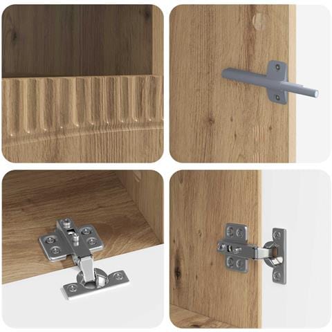 Mobile TV LED a 5 pezzi Rovere Artigianale Legno ingegnerizzato - Foto 9