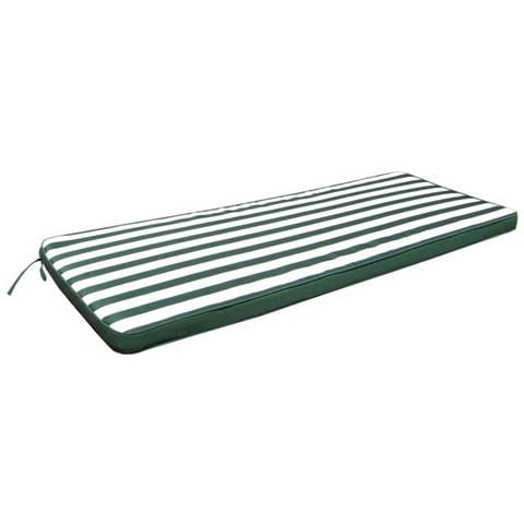 Cuscino Lungo 110x45cm Sfoderabile Impermeabile Lettino Esterno Colore Verde A Strisce - Foto 2
