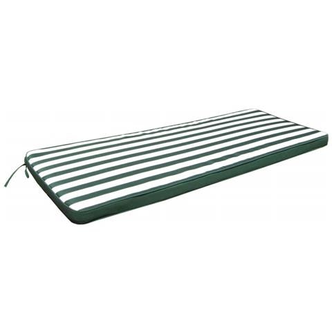 Cuscino Lungo 110x45cm Sfoderabile Impermeabile Lettino Esterno Colore Verde A Strisce - Foto 4