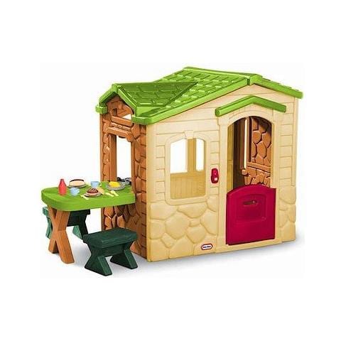 Casetta Giocattolo Con Estensione Per Pic Nic Completa Di Due Seggiolini E Di 19 Accessori Tra Cui Piatti, Posate E Bicchieri. Sulla Facciata Un Campanello Con Sei Diverse Sonorità Alternabili E Buca Delle Lettere - 9017298 - Foto 1