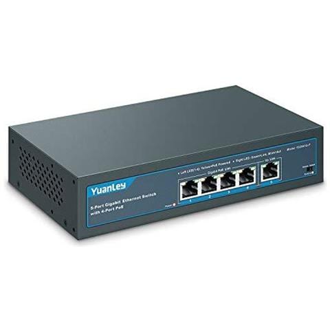 5 Porte Gigabit Poe Switch Con 4 Porte Poe 802.3af A 78w Built-in Di Alimentazione Fanless Metallo Non Gestito Plug Play - Foto 1