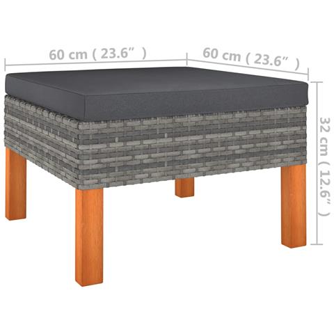 Set Divani Da Giardino 8 Pz Con Cuscini In Polyrattan Grigio - Foto 2