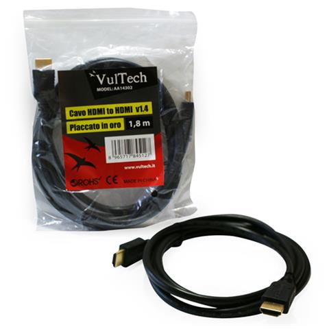 HDMI v1.4, 1.8 m, M - M, Nero - Foto 1
