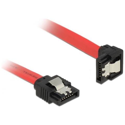 Cavo Delock Sata, 0,2 M, 6 Gb / s, Clip Di Bloccaggio, Angolato Verso Il Basso - Dritto, 26 Awg - Foto 1