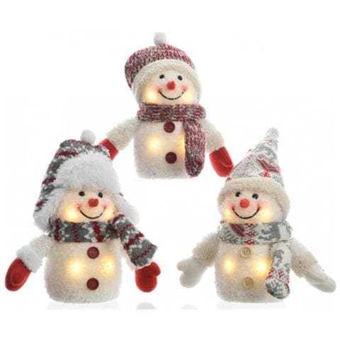 Pupazzo Di Neve Con Luci Decoro Natalizio 11x H15 Cm Assortito Pz1 - Foto 1