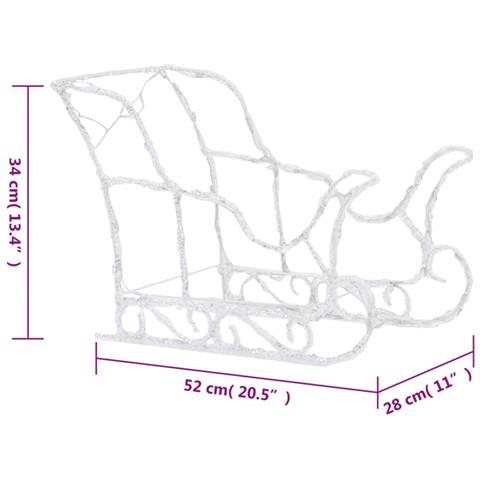Decorazione Natalizia Renne e Slitta 280x28x55 cm in Acrilico - Foto 7