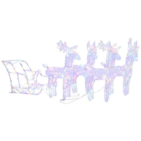 Decorazione Natalizia Renne e Slitta 280x28x55 cm in Acrilico - Foto 1