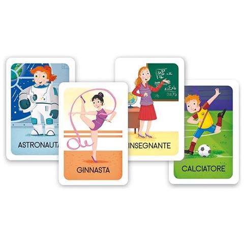 Carte Da Gioco Clementoni Mimo mestieri - 50 carte illustrate, carte da gioco per bambini 5 anni, gioco educativo, gioco da tavolo per bambini, 2-6 giocatori - Made in Italy, Multicolore, 16732 - Foto 2