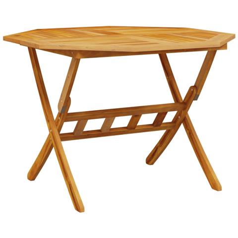 Tavolo Da Giardino Pieghevole 110x75cm Legno Massello D'acacia - Foto 2