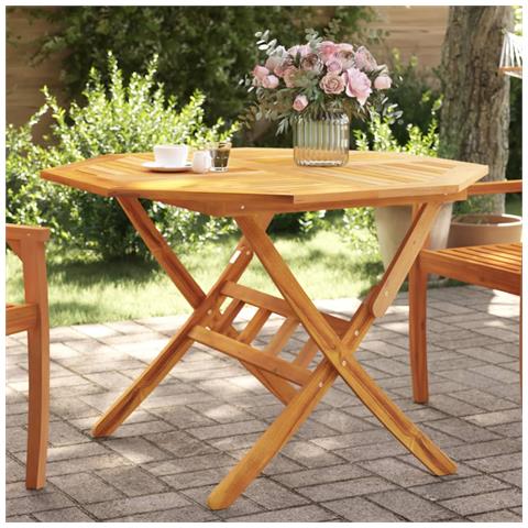 Tavolo Da Giardino Pieghevole 110x75cm Legno Massello D'acacia - Foto 1