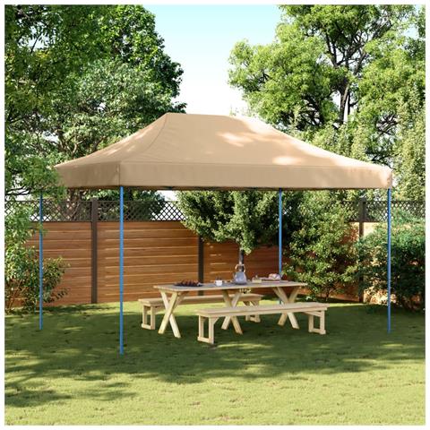 Tenda Da Festa Pieghevole Pop-up Beige 440x292x315 Cm - Foto 2